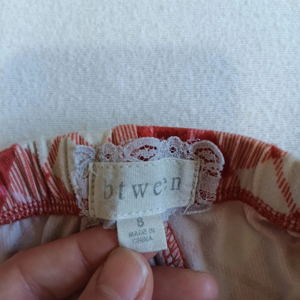 btween Sz 8 Red and White Plaid Flared Stretchy Hippie 70s Inspired Pants